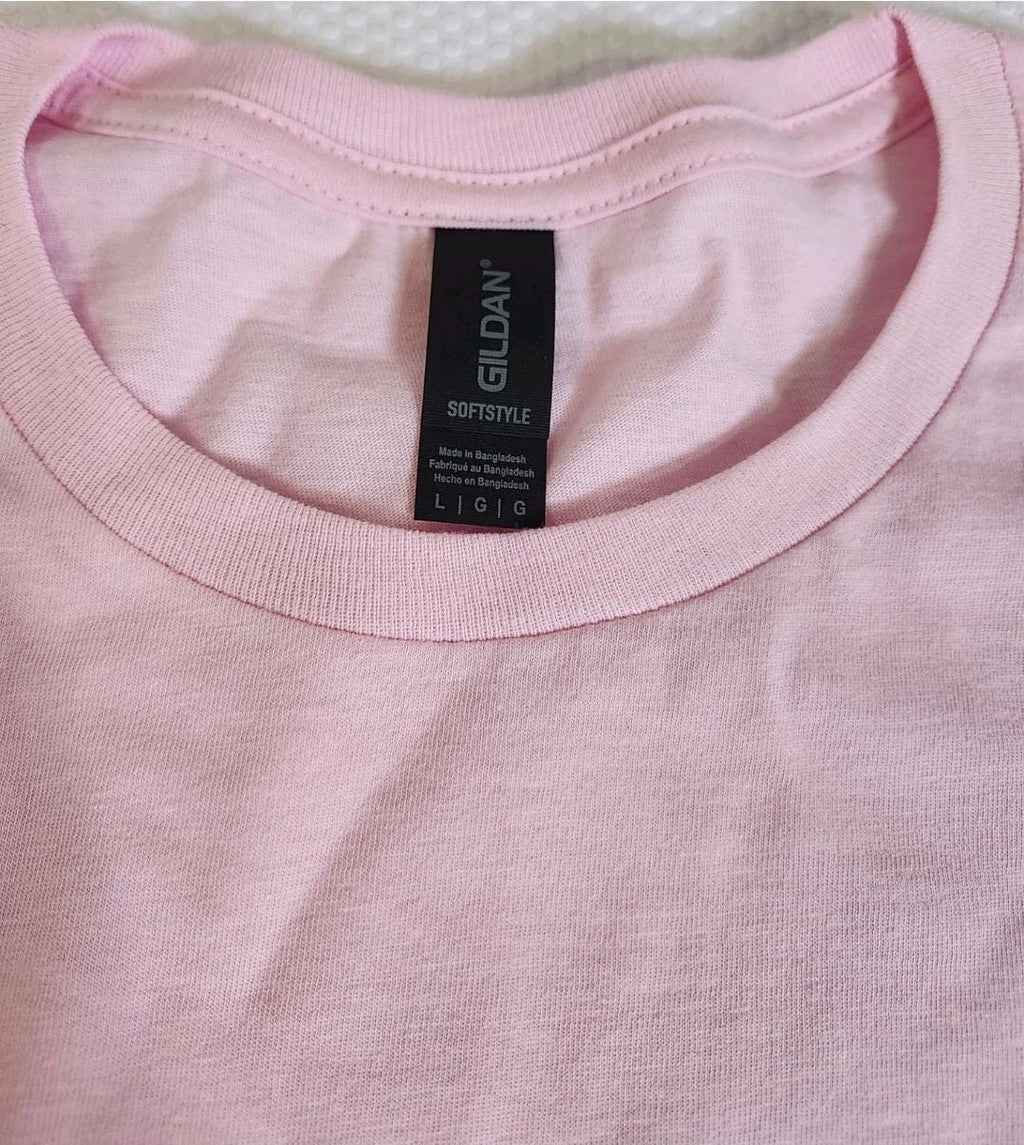 Funny Mom Tee " Some Moms Cuss"  Size L Softstyle Light Pink Crewneck Tee