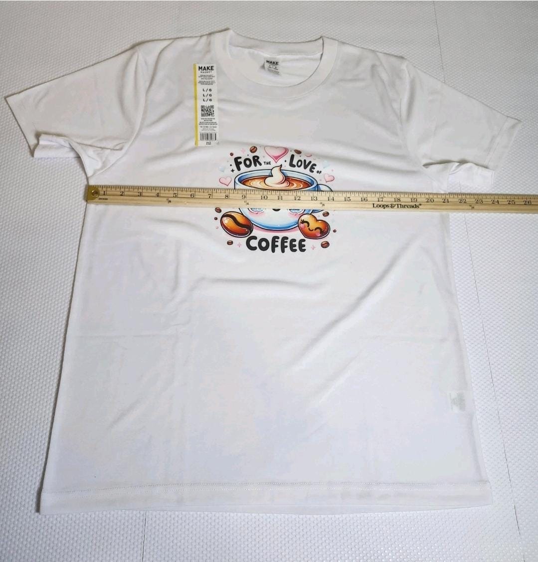 White Coffee Heart Graphic Tee – Kawaii Coffee Lover Apparel